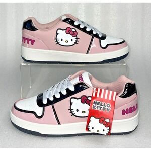 Sanrio Hello Kitty Court Sneakers Women's Size 7 Pink Lace Up Shoes NEW W/ TAGS‎